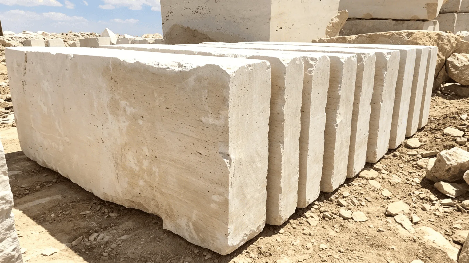 Beige Natural Travertine Blocks  For Interior wall and Flooring thumbnail 2