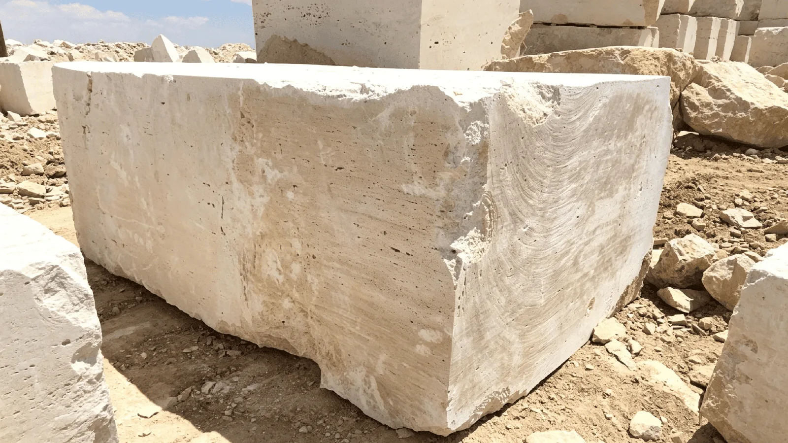 Beige Natural Travertine Blocks  For Interior wall and Flooring thumbnail 3