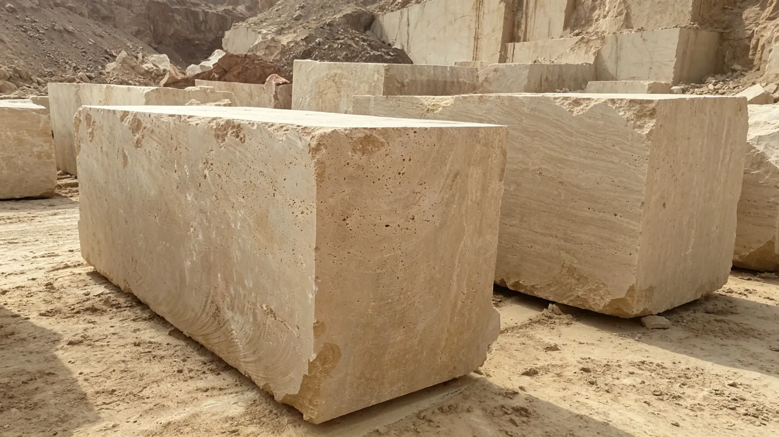 Natural Beige Classic Travertine Blocks For Flooring and Wall thumbnail 2
