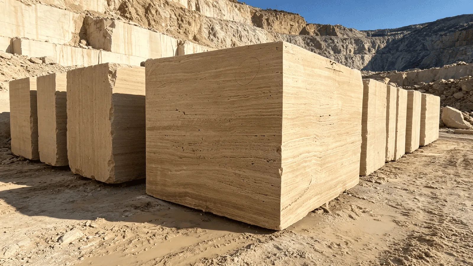Classic Beige Travertine Blocks For Flooring and Wall thumbnail 2