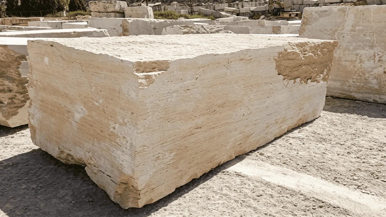 Beige Denizli Travertine Blocks For Floor and Wall