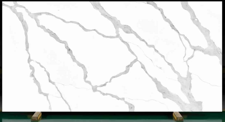 White  Artificial Quartz Countertop For Kitchen or Vanity tops, thumbnail 3