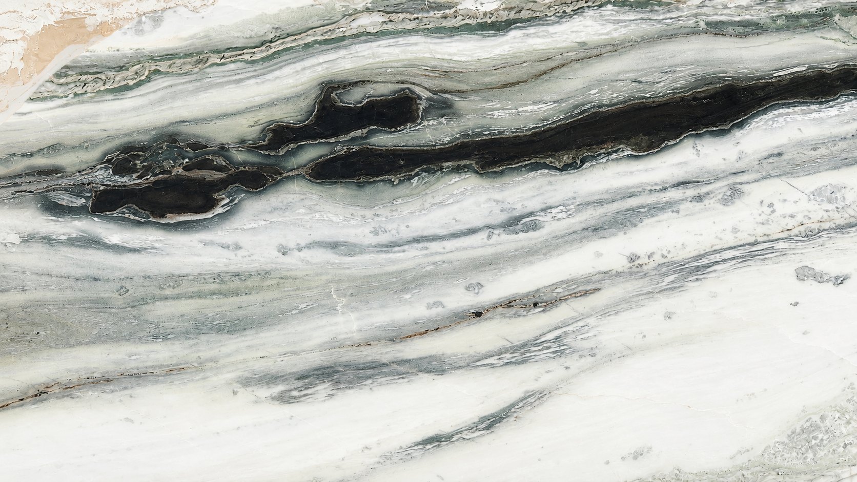 Brazilian Panda White Marble Slabs For Countertops and Stair steps thumbnail 3
