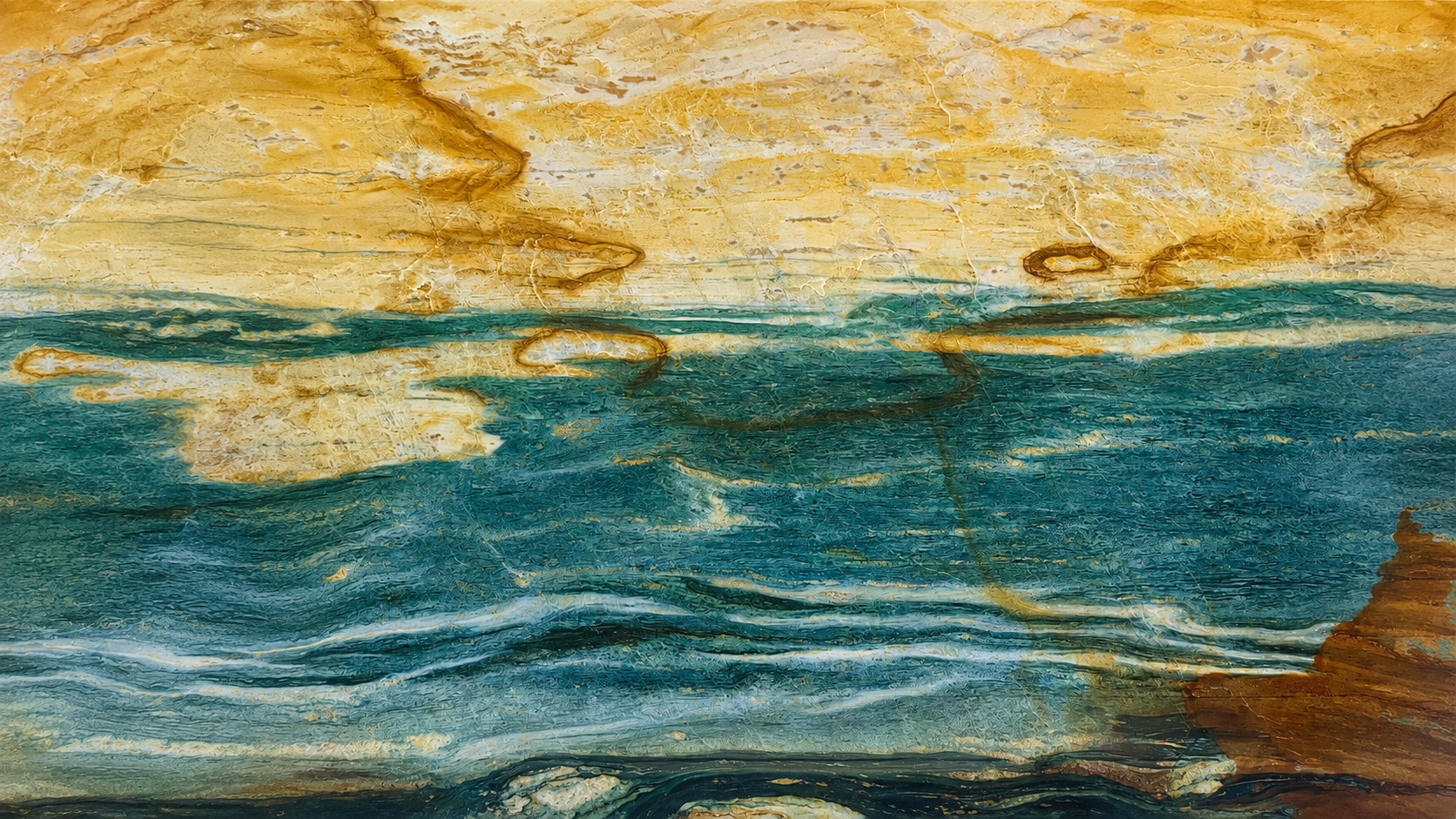 Dunhuang Mural Blue Marble Slabs For Wall and countertops thumbnail 4