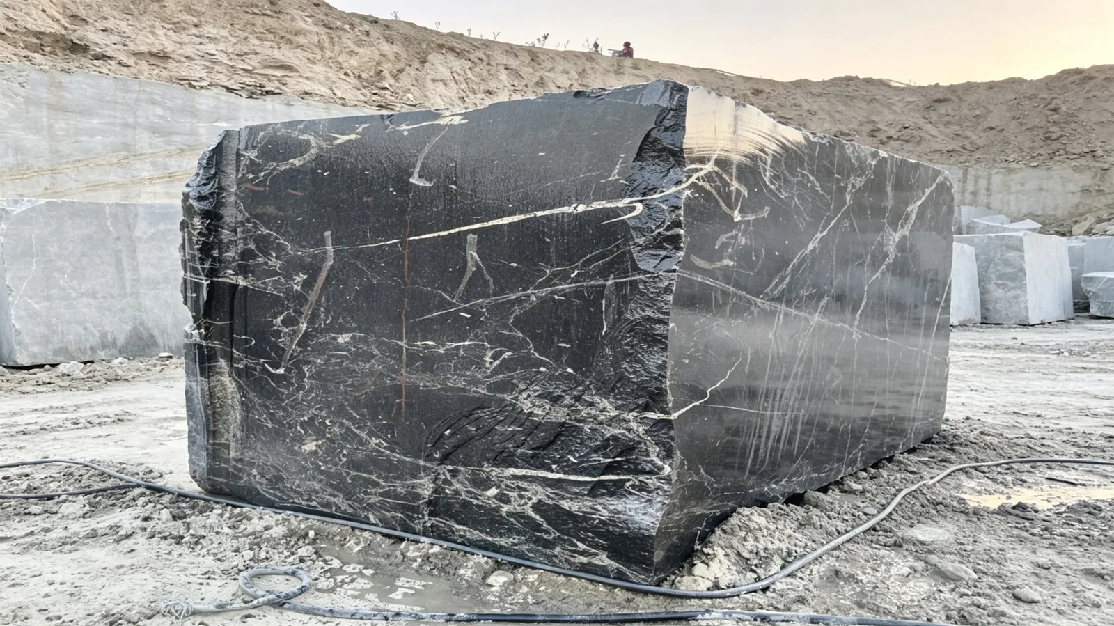 Black Carrara Premium Granite Blocks For Dining Tops thumbnail 3