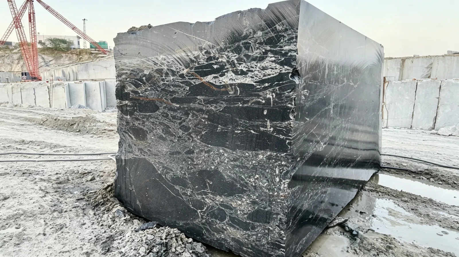 Black Carrara Premium Granite Blocks For Dining Tops thumbnail 2