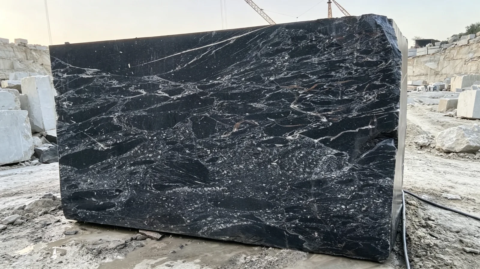 Black Carrara Premium Granite Blocks For Dining Tops thumbnail 4