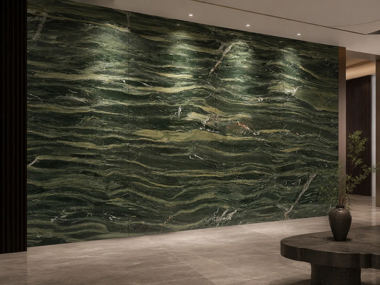 Golden Silk Nanmu Green Marble Slabs Countertops for Kitchen thumbnail 4