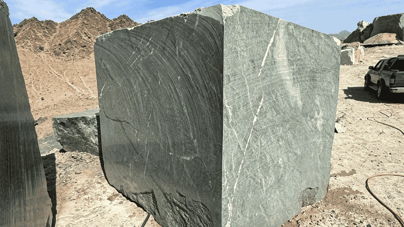 Persian Green Rough Granite Block For Dining Tops thumbnail 3