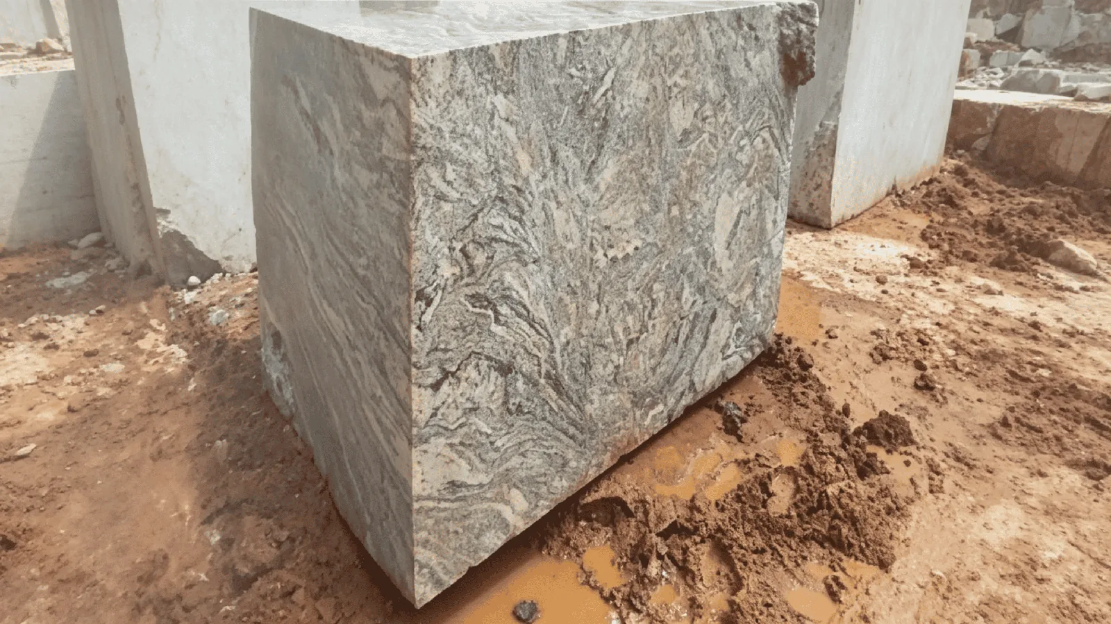 Viscont Semi White Rough Granite Blocks For Dining Tops thumbnail 2
