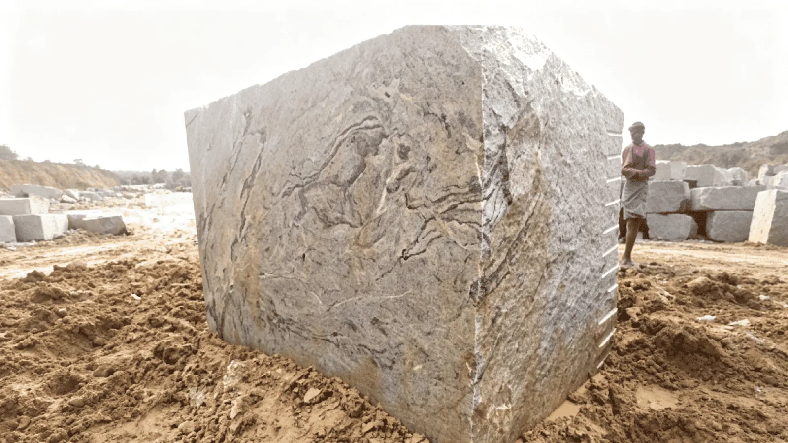 Viscont Semi White Rough Granite Blocks For Dining Tops thumbnail 4