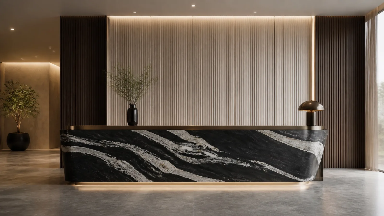 Black Audrey Sintered Stone Slab for Feature Wall Cladding thumbnail 5