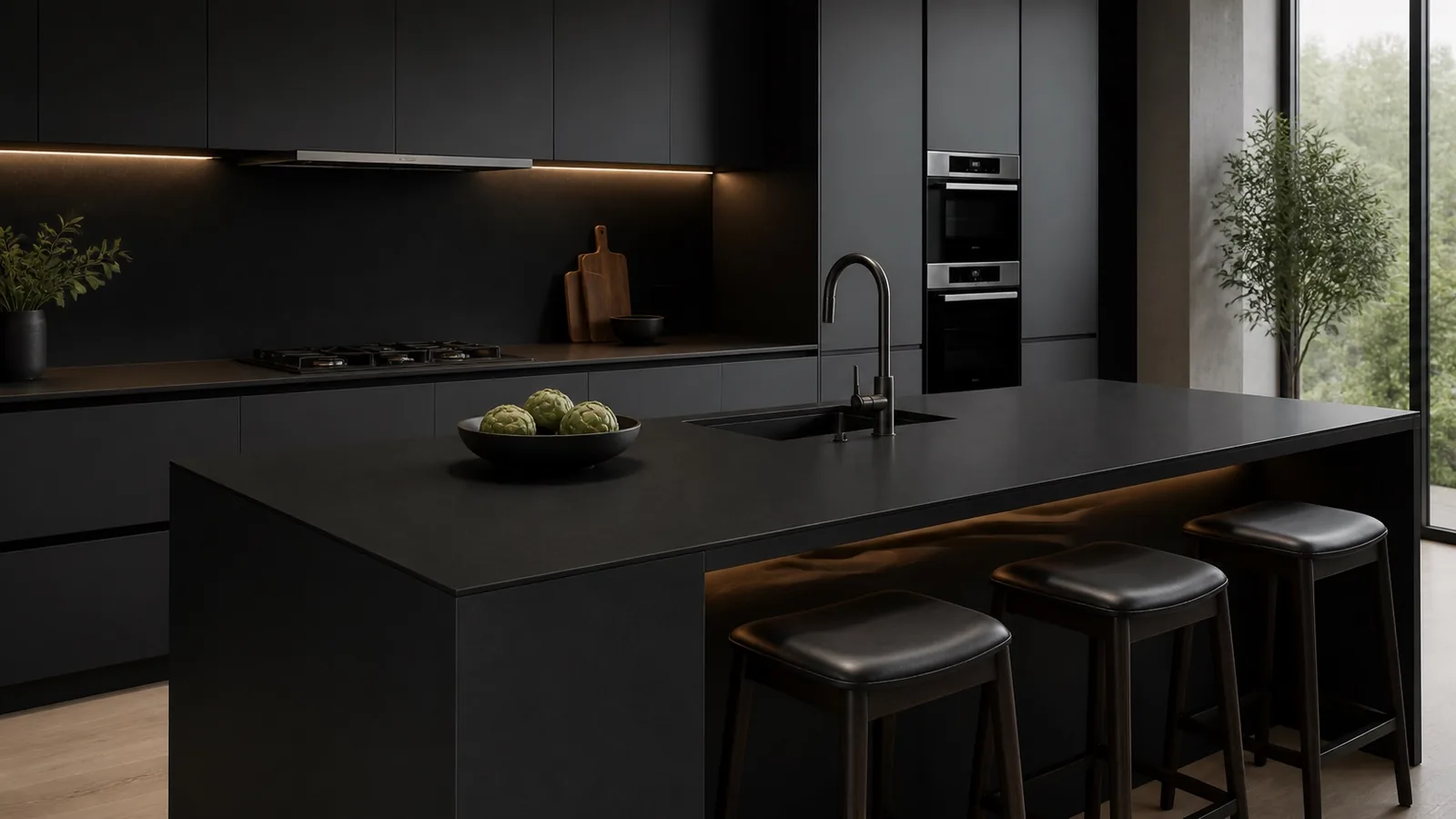 Black Diamond Sintered Stone Slab for Kitchen Countertop thumbnail 4