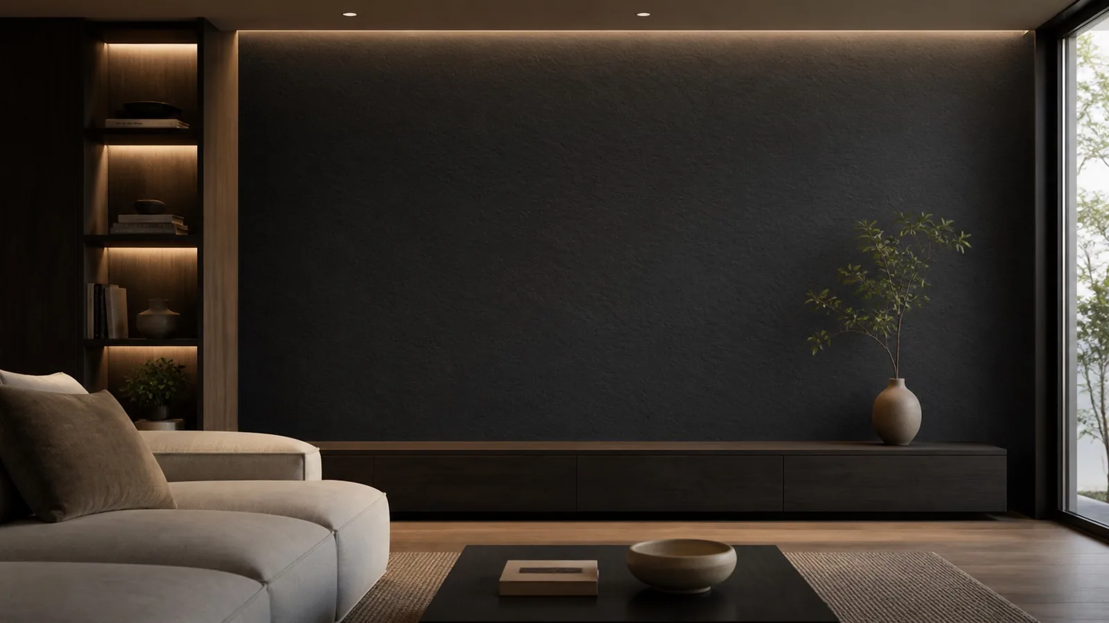 Black Cloud Shell Sintered Stone Slab for Interior Wall Cladding thumbnail 4