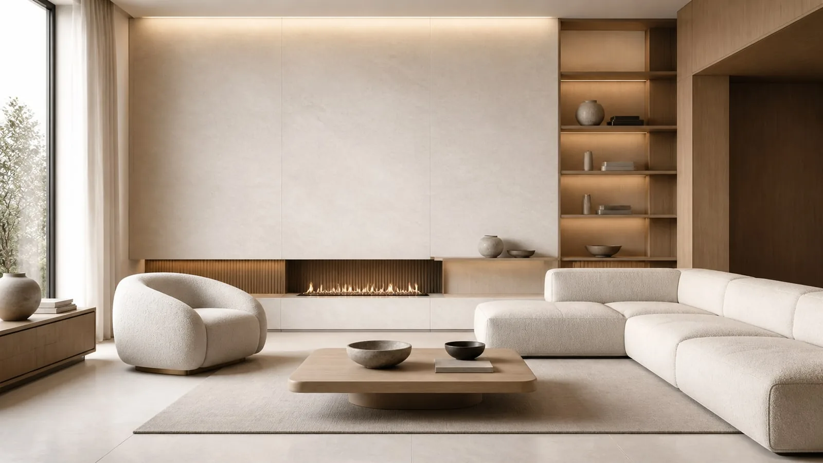 Cream Beige Spanish Sandstone Sintered Stone Slab for Interior Wall Cladding thumbnail 4