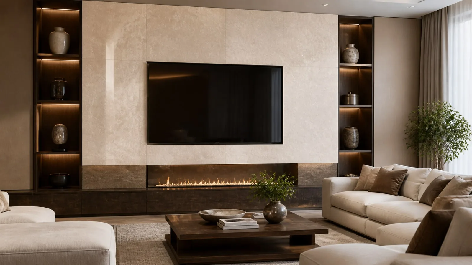 Warm Beige Dream Gilded Sintered Stone Slab for Hotel Feature Wall thumbnail 5