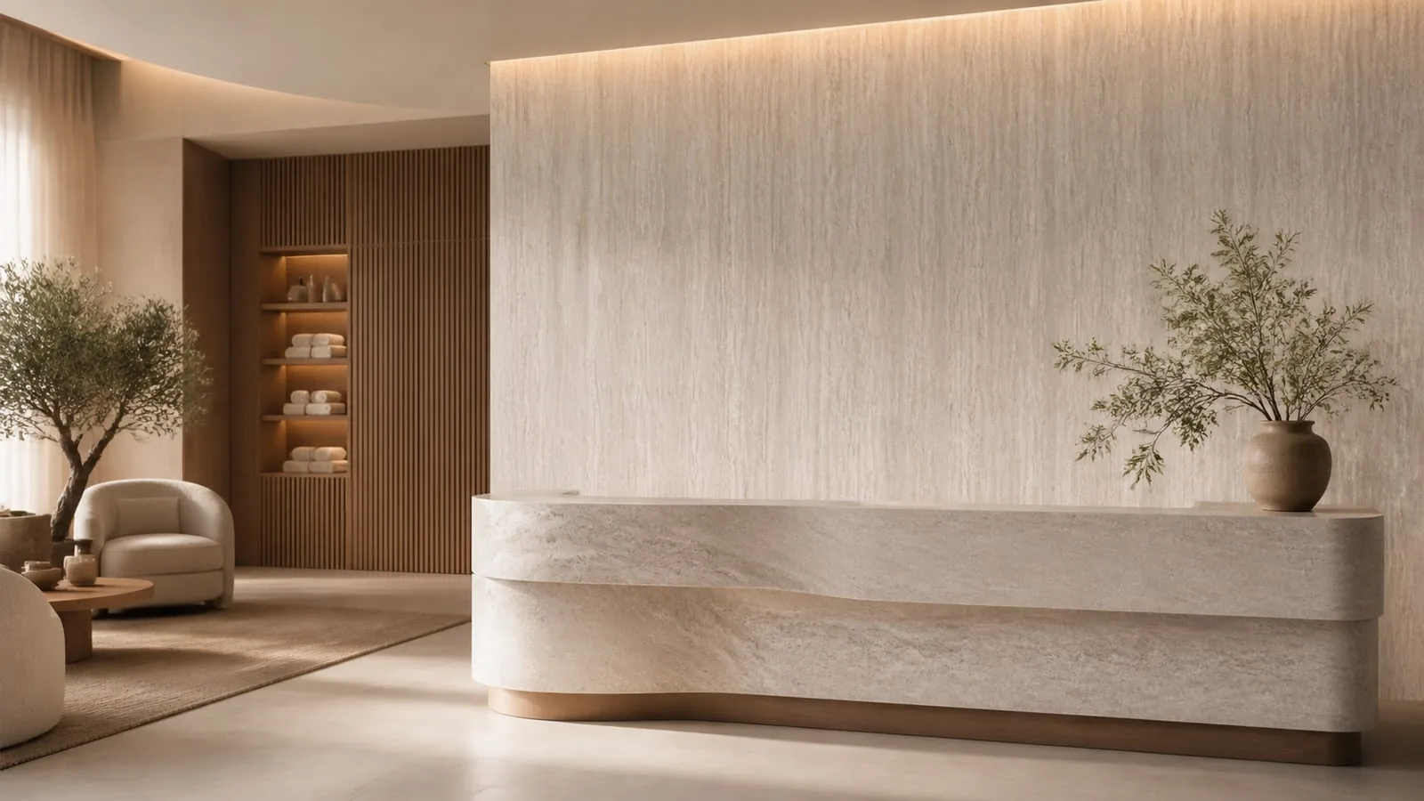 Ivory Beige Limestone Travertine Sintered Stone Slab for Bathroom Wall thumbnail 5