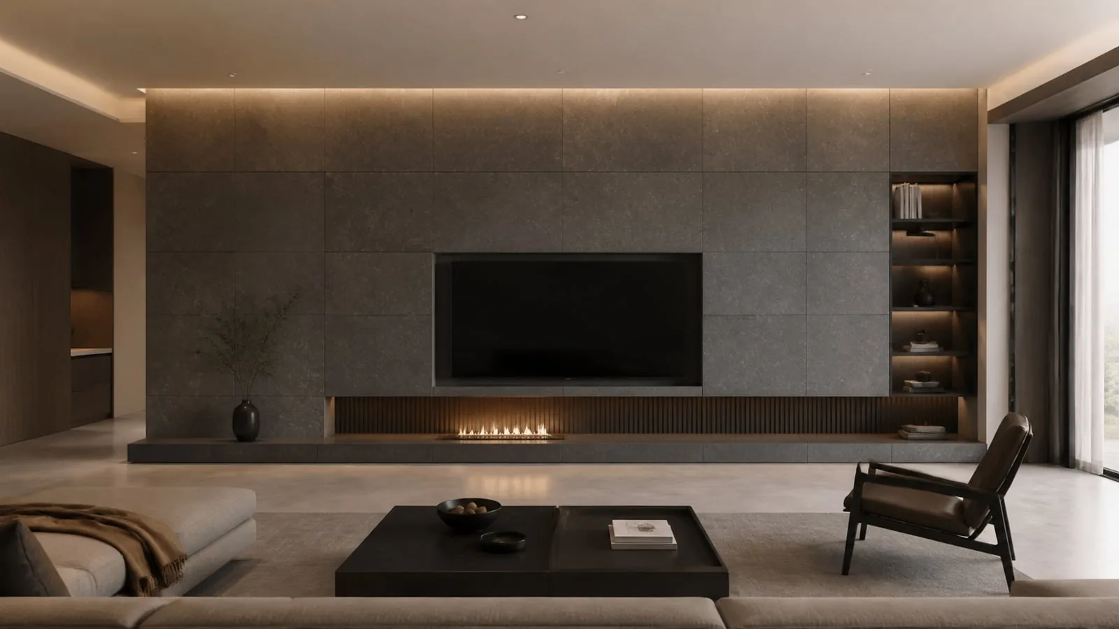 Dark Grey Spanish Sandstone Sintered Stone Slab for Feature Walls thumbnail 4