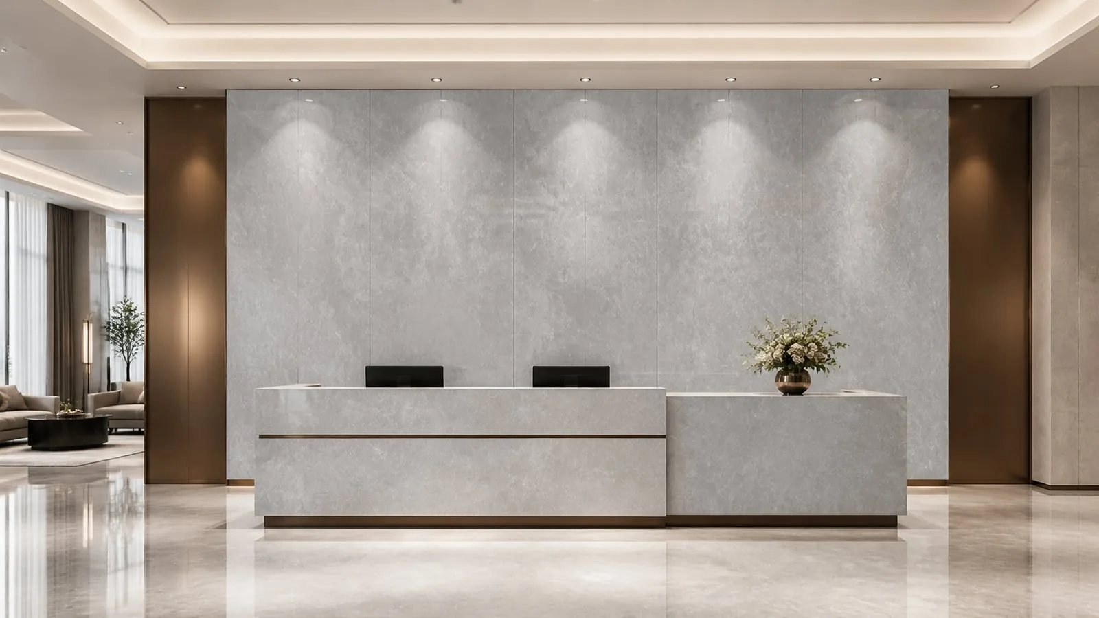 Grey Iranian Travertine Sintered Stone Slab for Feature Walls thumbnail 5