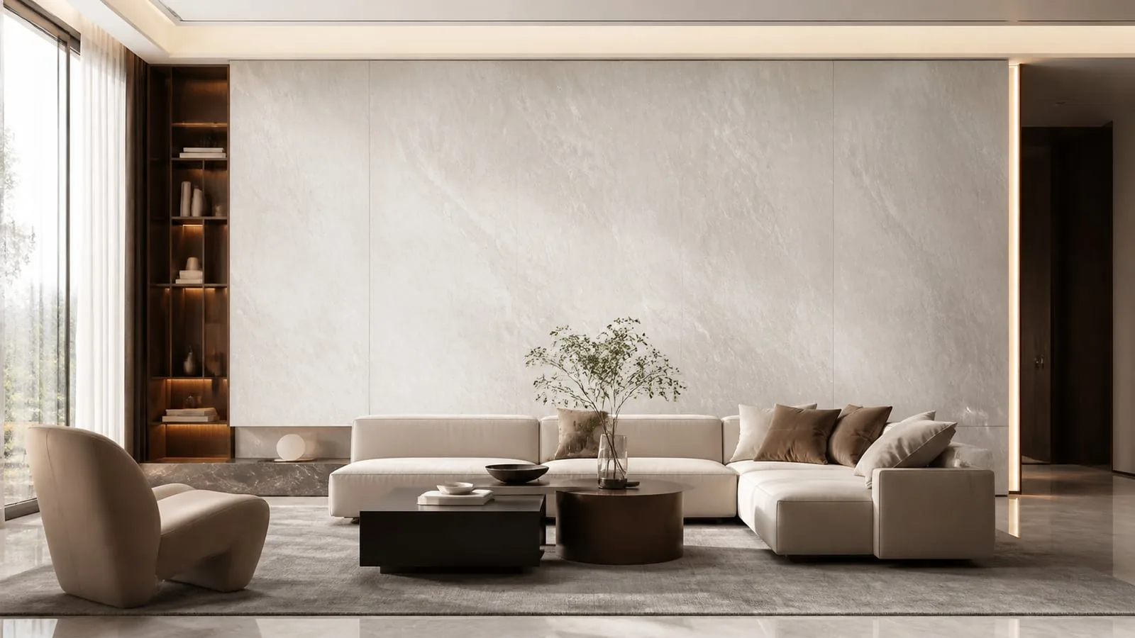 Mid Grey Forest Whisper Sintered Stone Slab for Feature Walls thumbnail 4