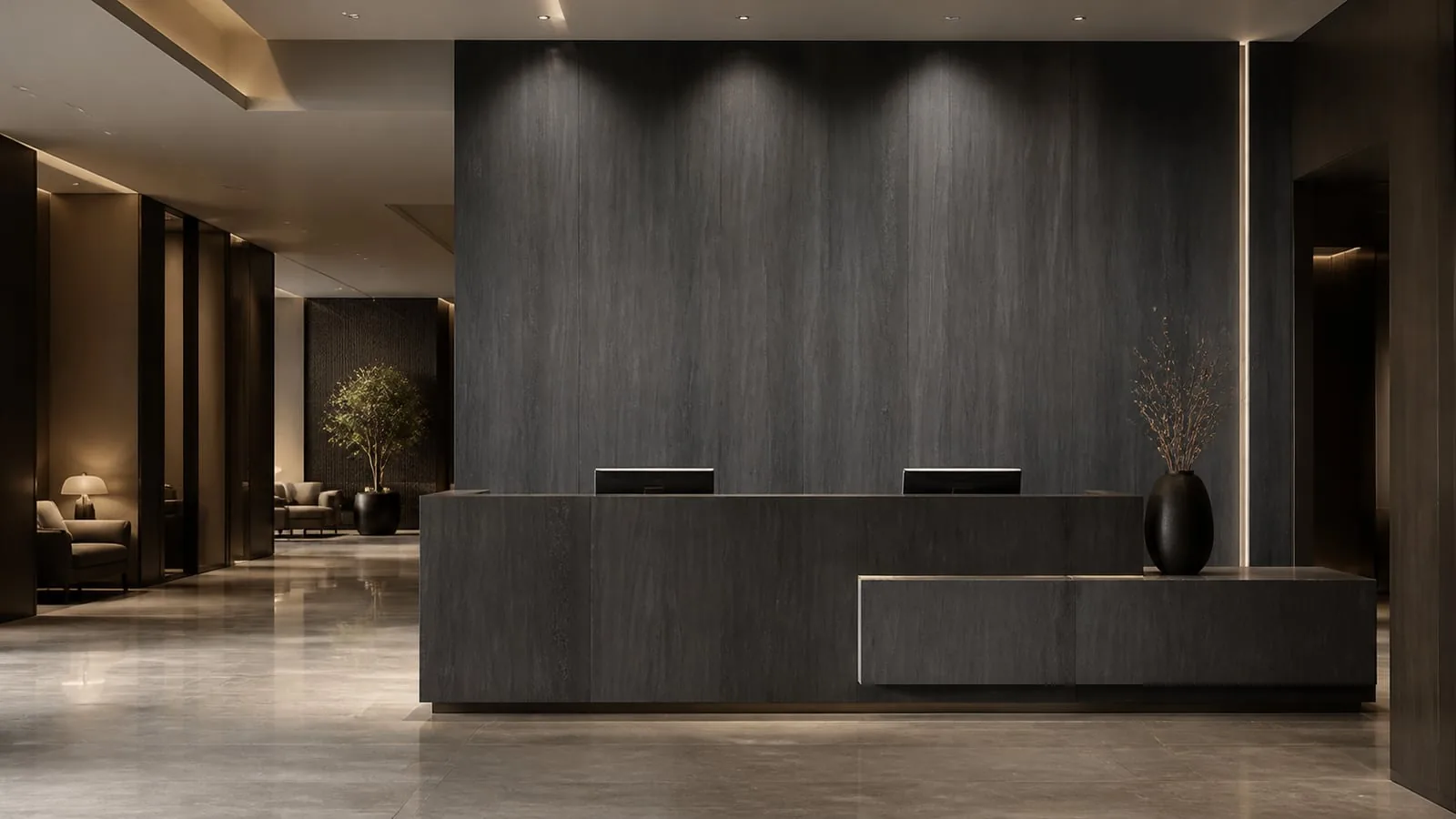 Dark Grey Raw Stone Sintered Stone Slab for Feature Walls thumbnail 5