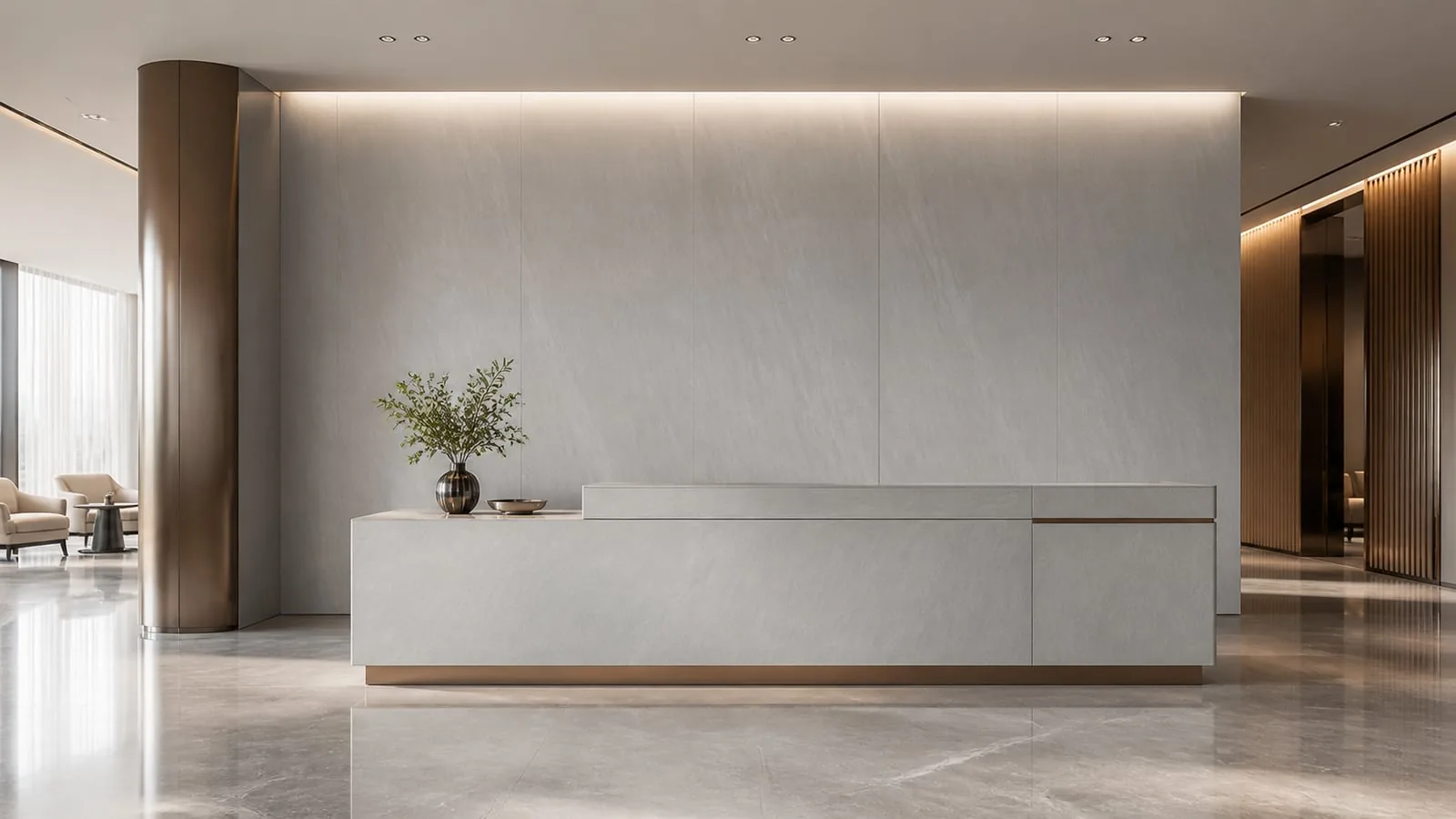 Light Grey Morning Mist 2400x1200 Sintered Stone Slab for Feature Walls thumbnail 5