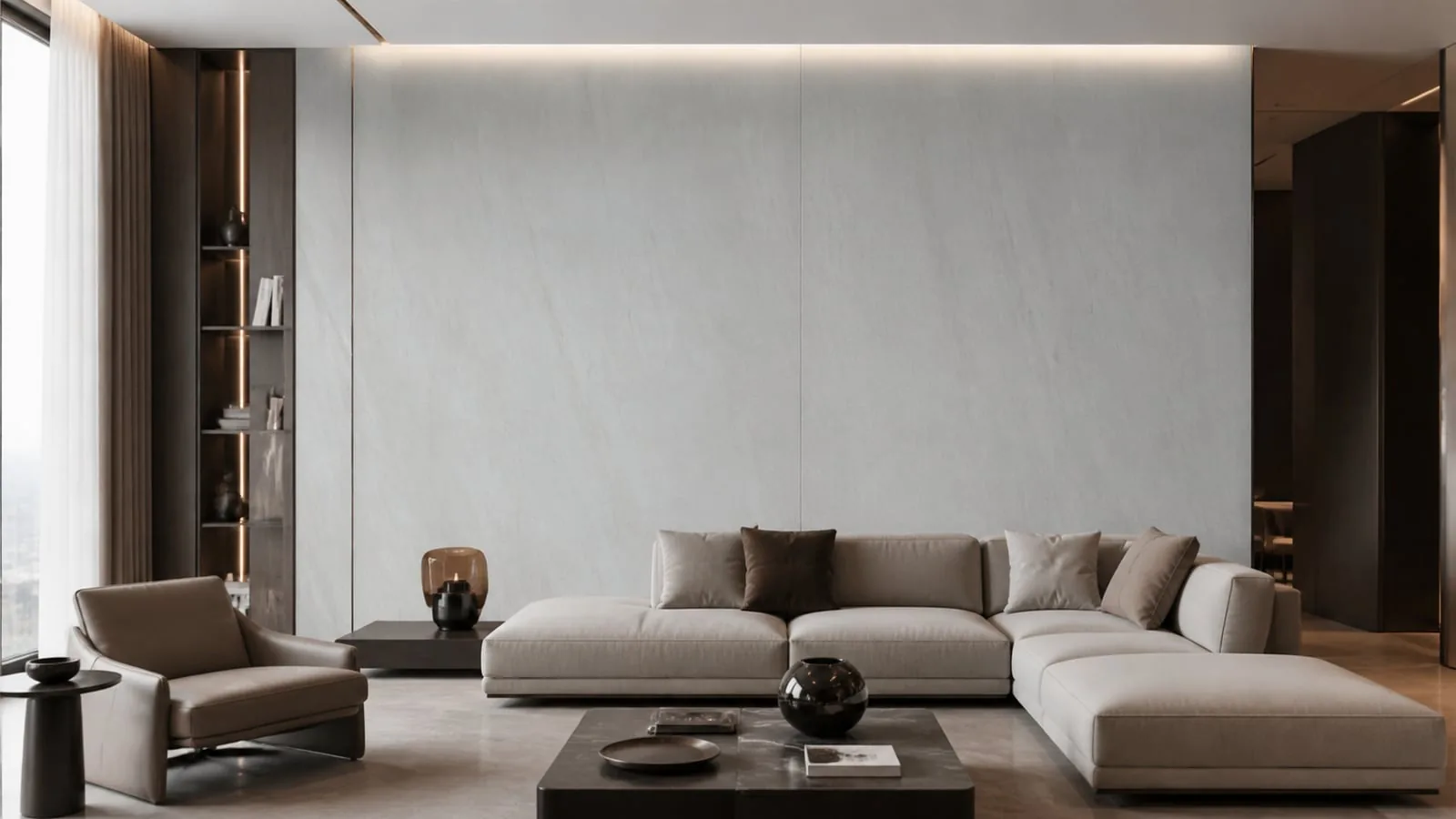 Light Grey Morning Mist 2600x800 Sintered Stone Slab for Feature Walls thumbnail 4