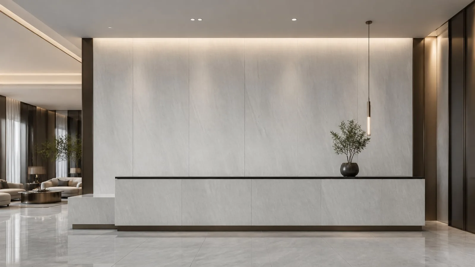 Light Grey Morning Mist 2600x800 Sintered Stone Slab for Feature Walls thumbnail 5