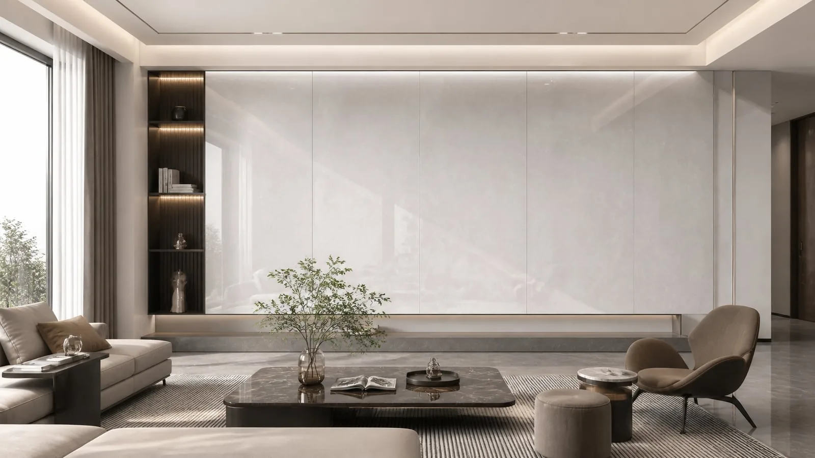 Light Grey Apennine Sintered Stone Slab for Feature Walls thumbnail 4