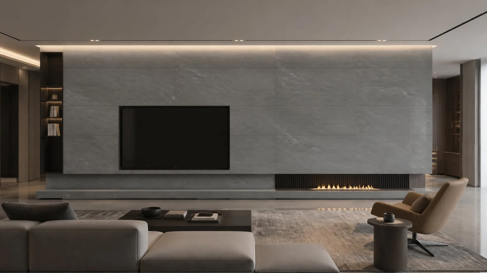 Dark Grey Lisbon Sintered Stone Slab for Feature Walls thumbnail 4