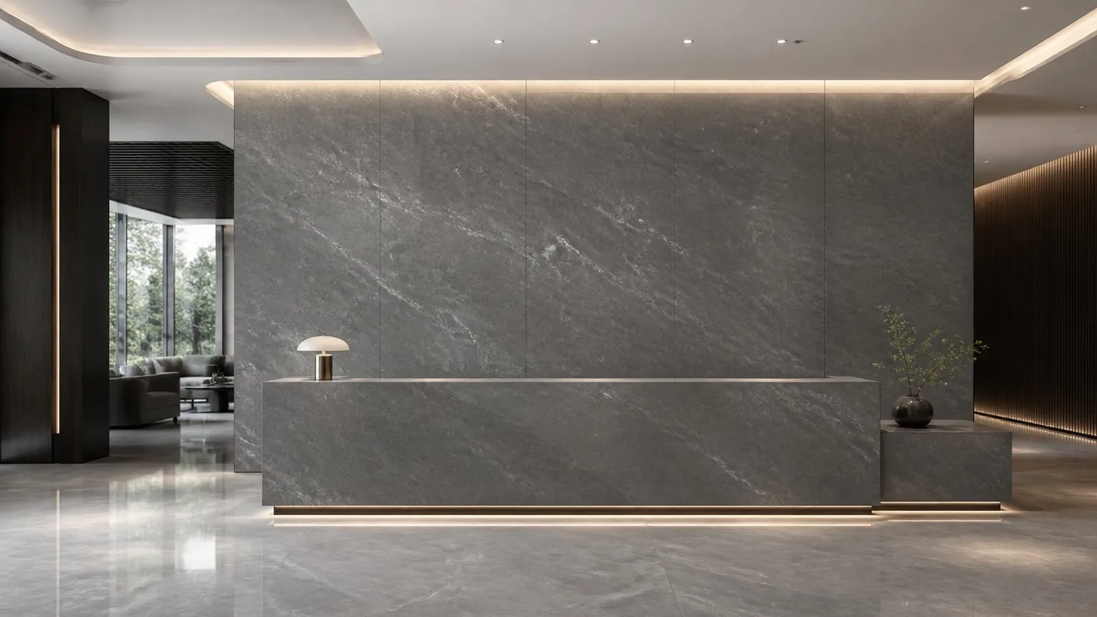 Dark Grey Lisbon Sintered Stone Slab for Feature Walls thumbnail 5