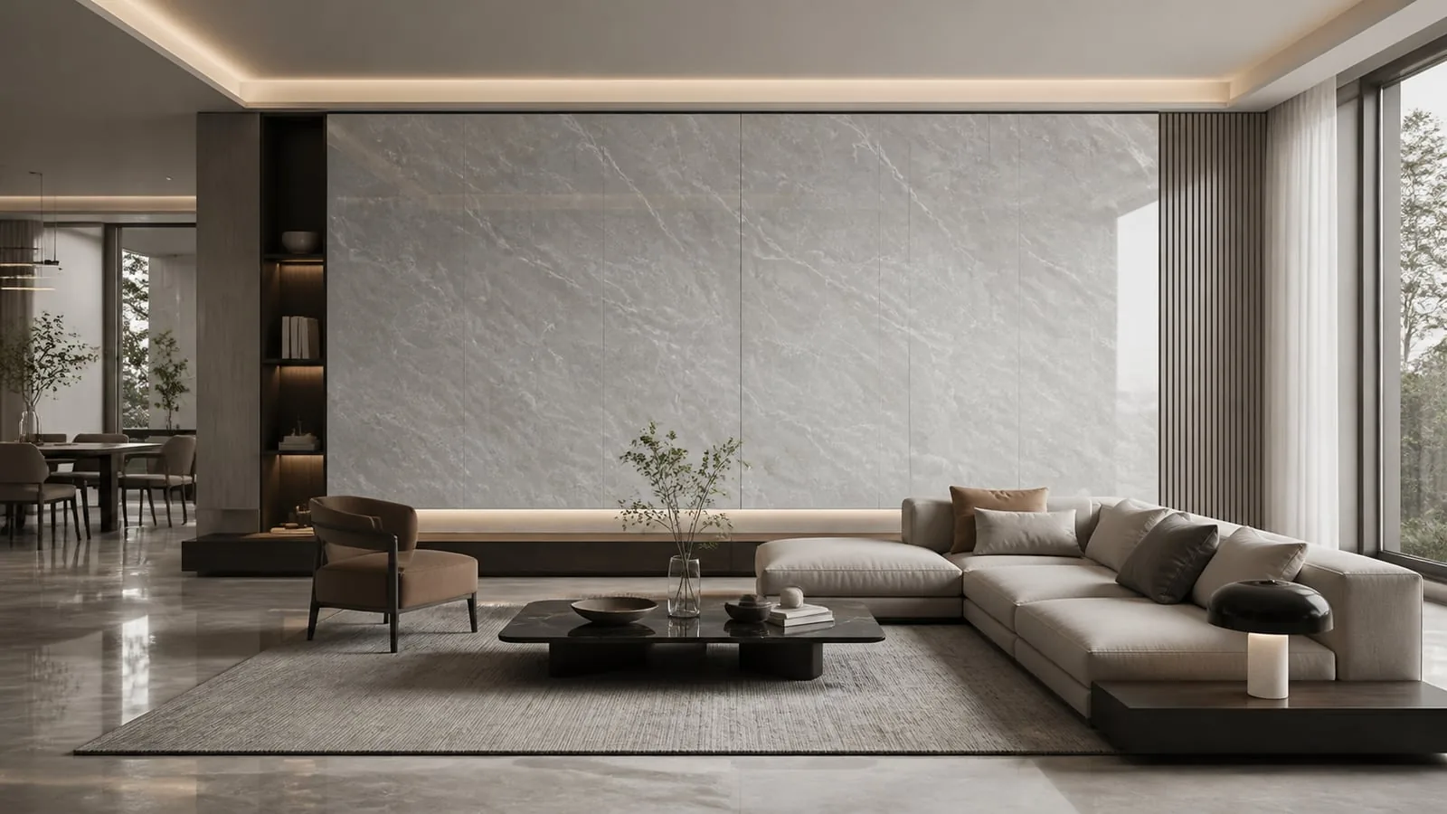 Grey Cloud Atlas Sintered Stone Slab for Feature Walls thumbnail 4
