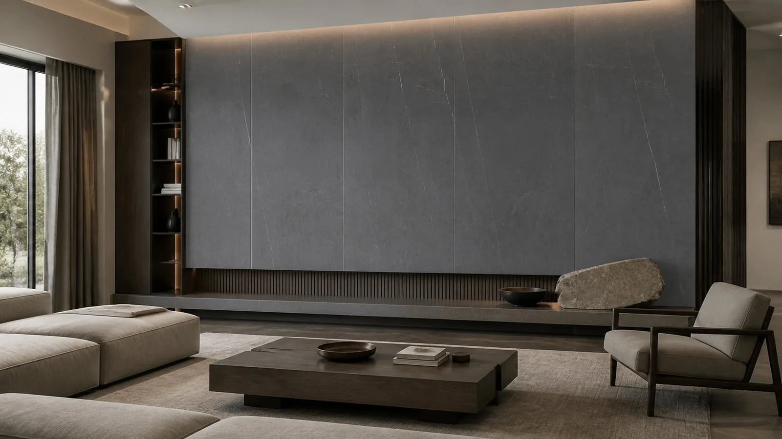 Dark Grey Armani Natural-Finish Sintered Stone Slab for Feature Walls thumbnail 4