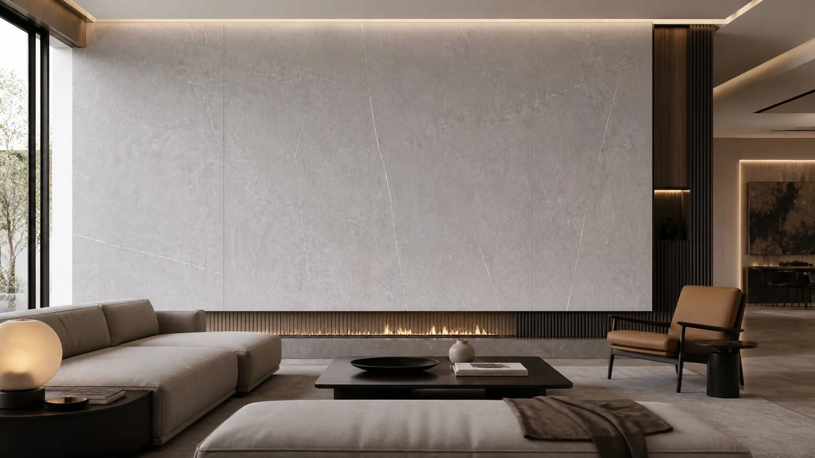 Light Grey Armani Sintered Stone Slab for Feature Walls thumbnail 4
