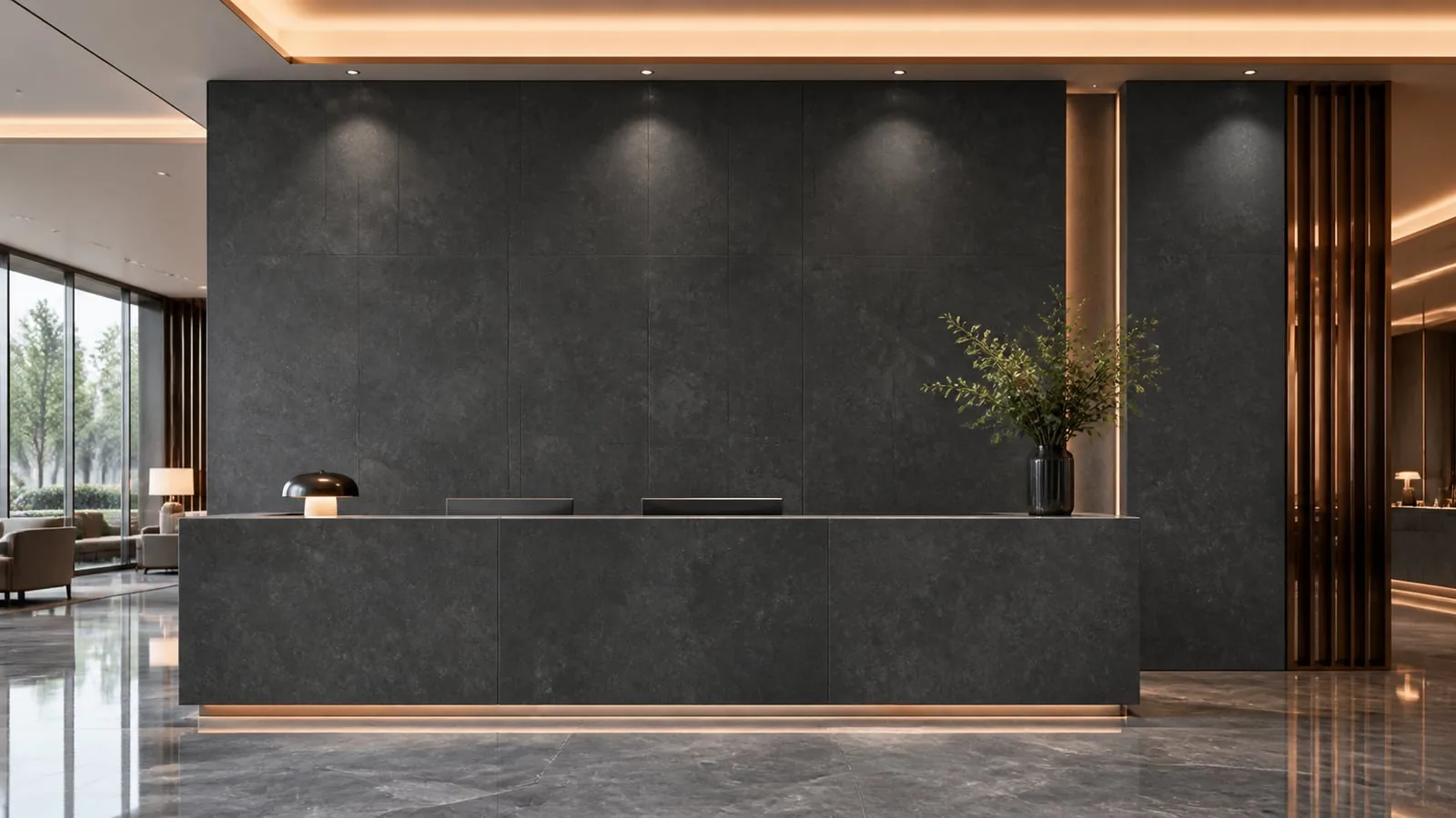 Dark Grey Polante Stone 1200x1200 Sintered Stone Slab for Feature Walls thumbnail 5