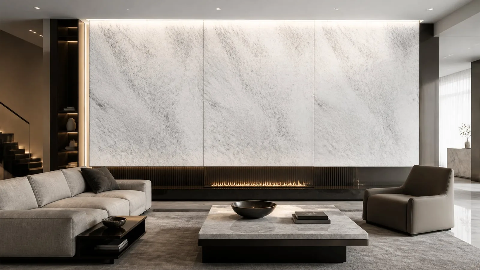Grey Calcite Sintered Stone Slab for Feature Walls thumbnail 4