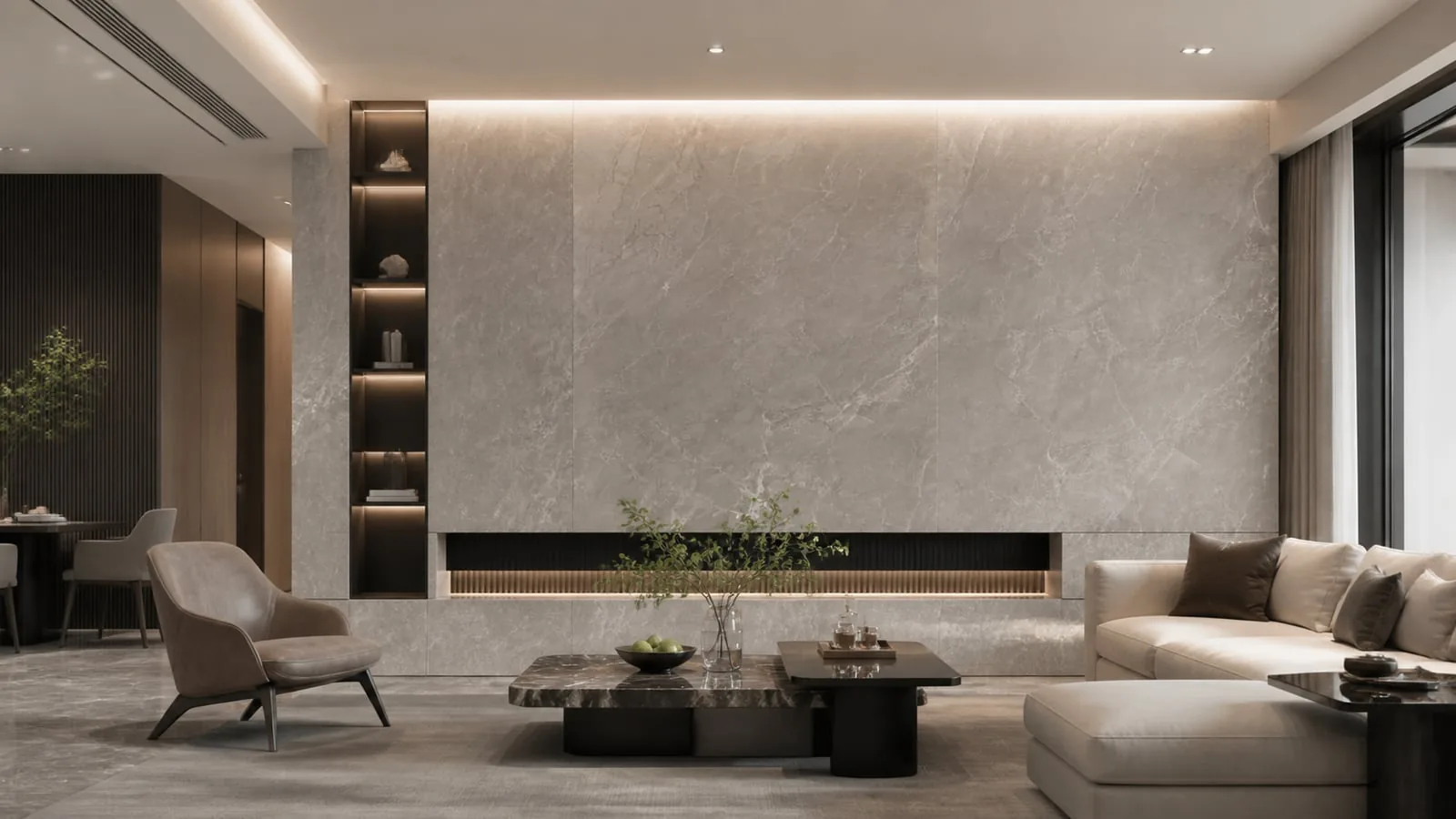 Grey Brown Stone Sintered Stone Slab for Feature Walls thumbnail 4