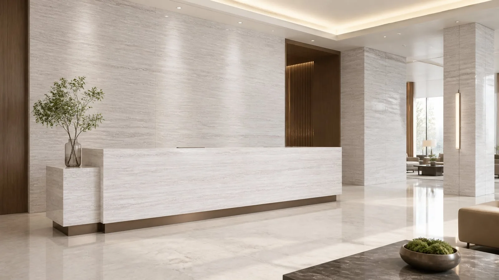 Ivory Limestone Travertine Sintered Stone Slab for Feature Walls thumbnail 5