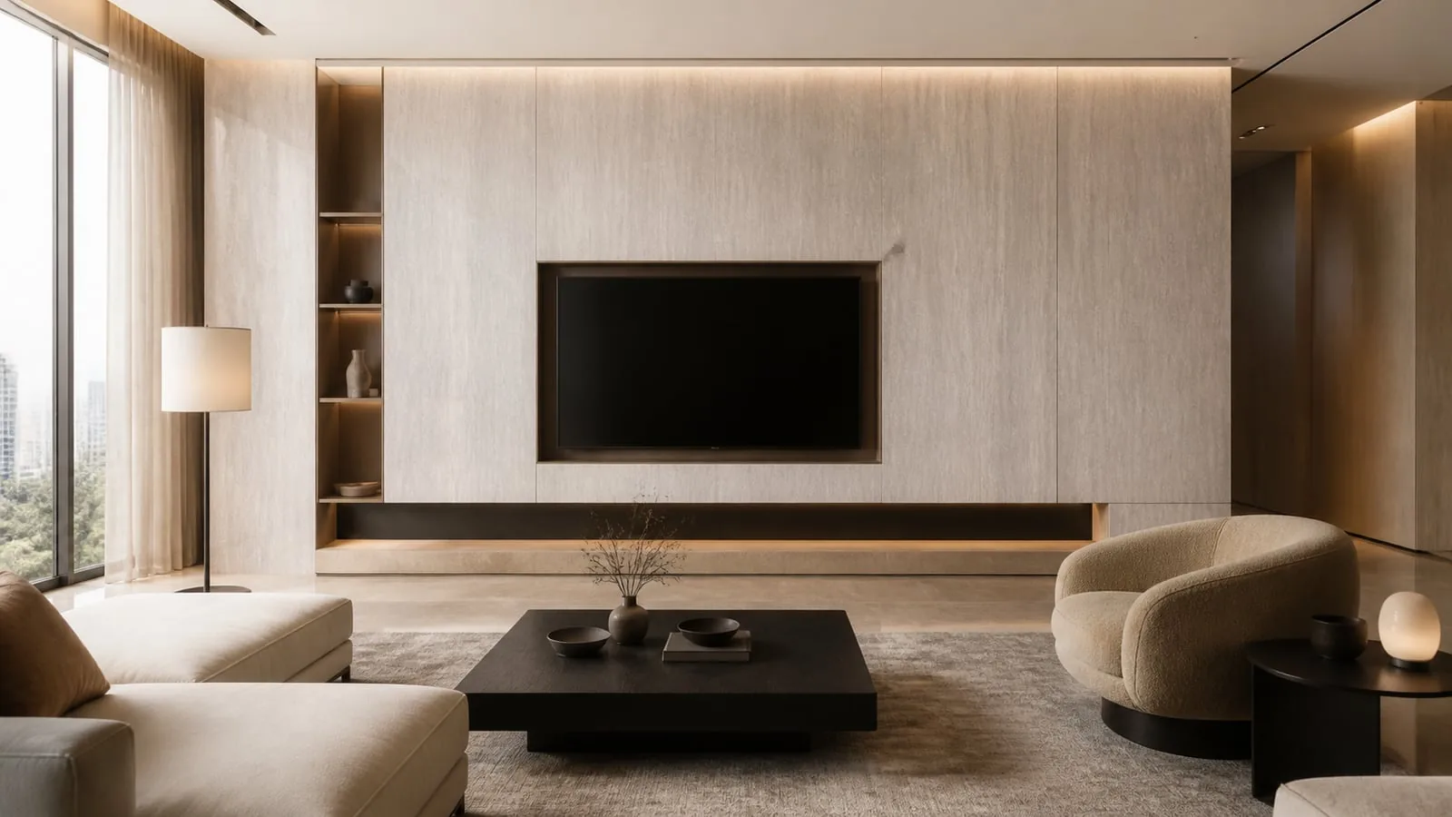 Beige Limestone Travertine Sintered Stone Slab for Feature Walls thumbnail 4