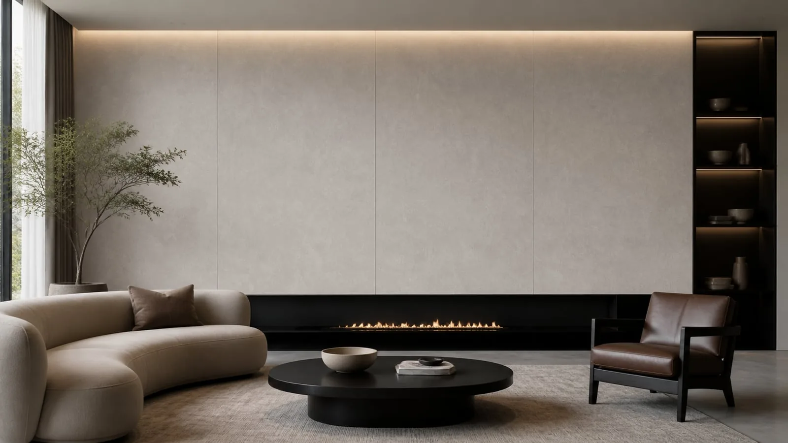 Mid Grey Pearl Shell Sintered Stone Slab for Feature Walls thumbnail 4