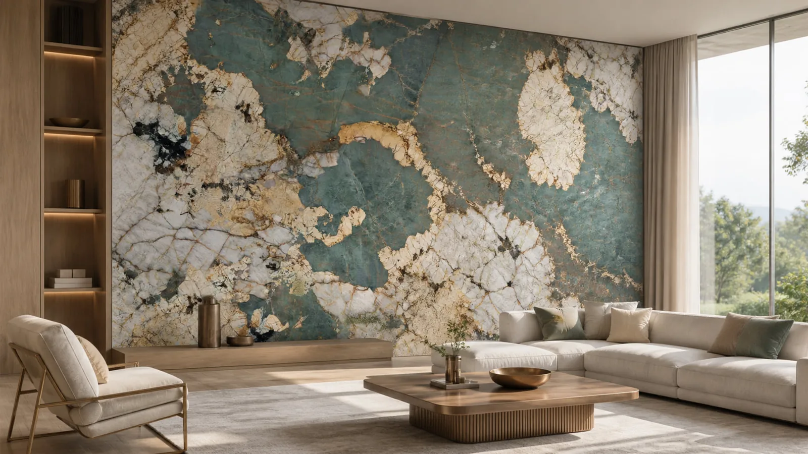 Aquamarine Green Patagonia Quartzite Sintered Stone Slab for Feature Wall thumbnail 4