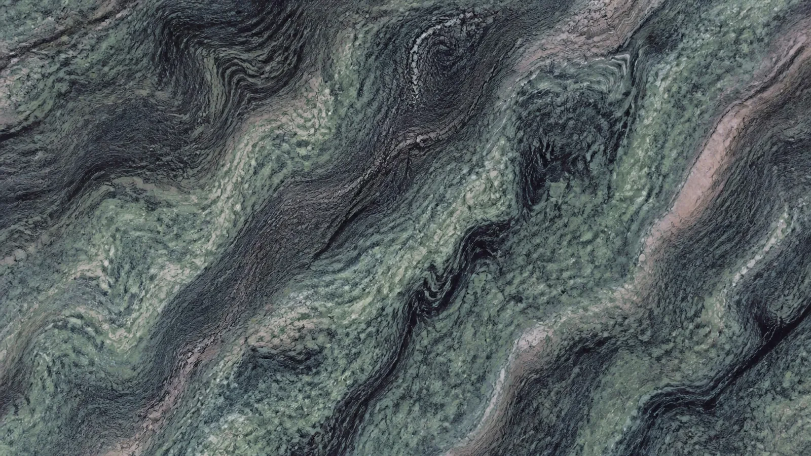 Moss Green Pandora Marble Sintered Stone Slab for Luxury Feature Wall