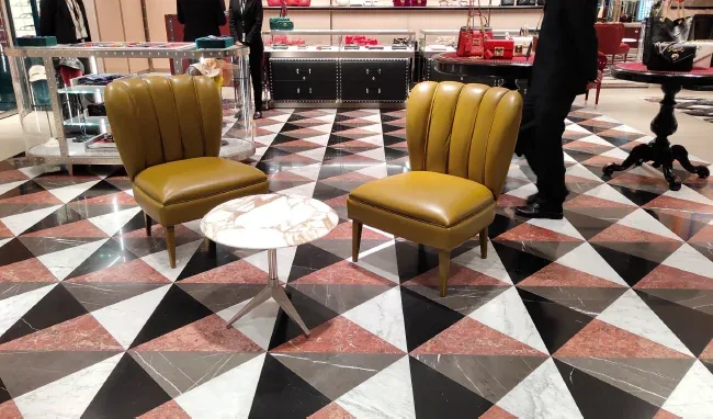 Rosa Imperiale / Rosso Impero Marble Luxury Flooring Project Case