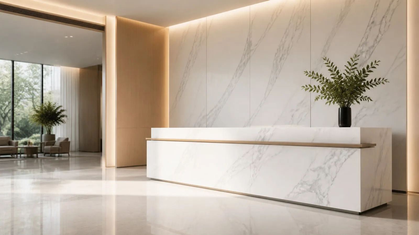 White Fish Belly White Sintered Stone Slab Feature Wall Cladding thumbnail 5