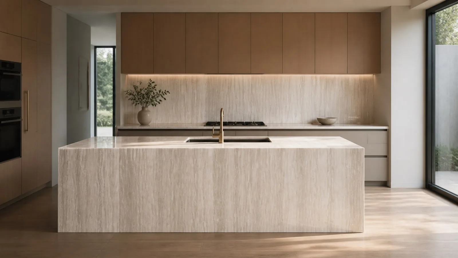 Ivory White Ivory Travertine Sintered Stone Slab Kitchen Countertops thumbnail 4