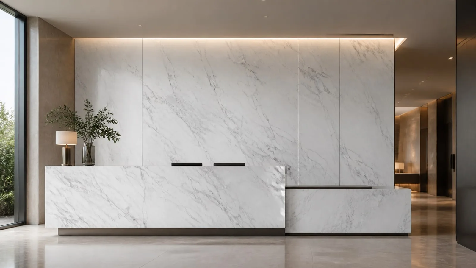 White Carrara White Sintered Stone Slab Feature Wall Cladding 1800x900x12mm thumbnail 5