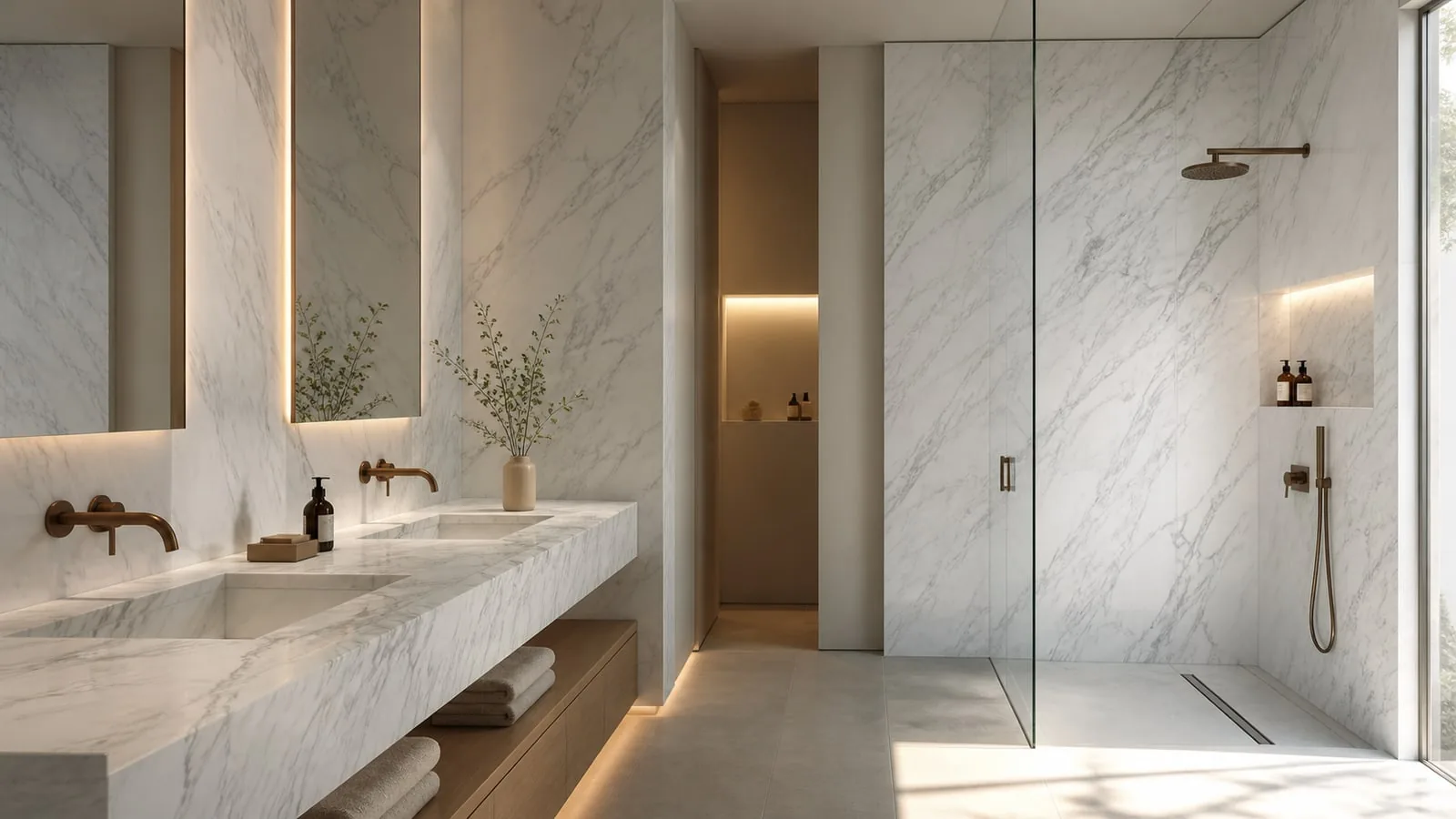 White Carrara White Sintered Stone Slab Kitchen Countertops thumbnail 5