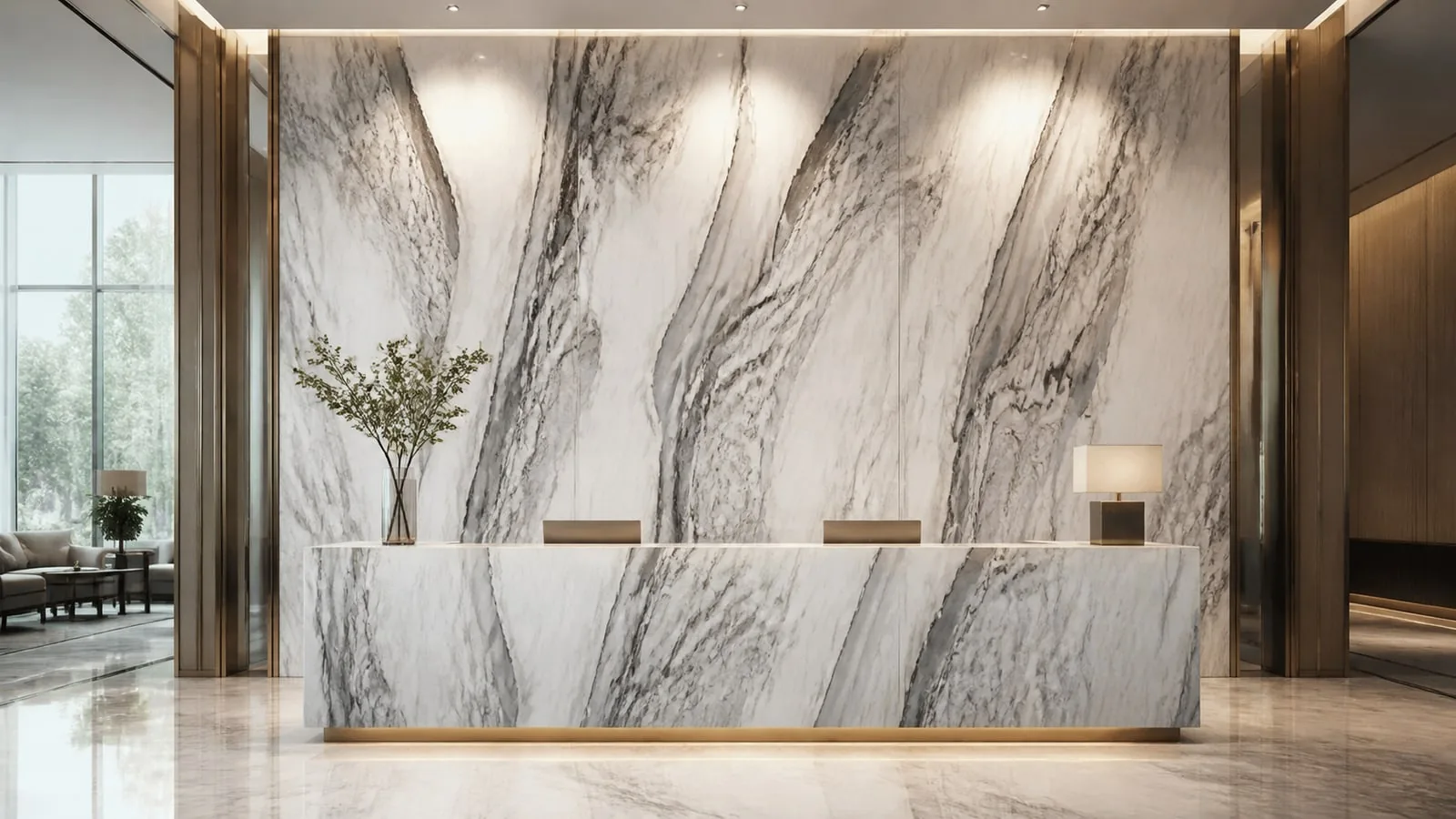 White Fish Belly Floral White Sintered Stone Slab Feature Wall Cladding thumbnail 5