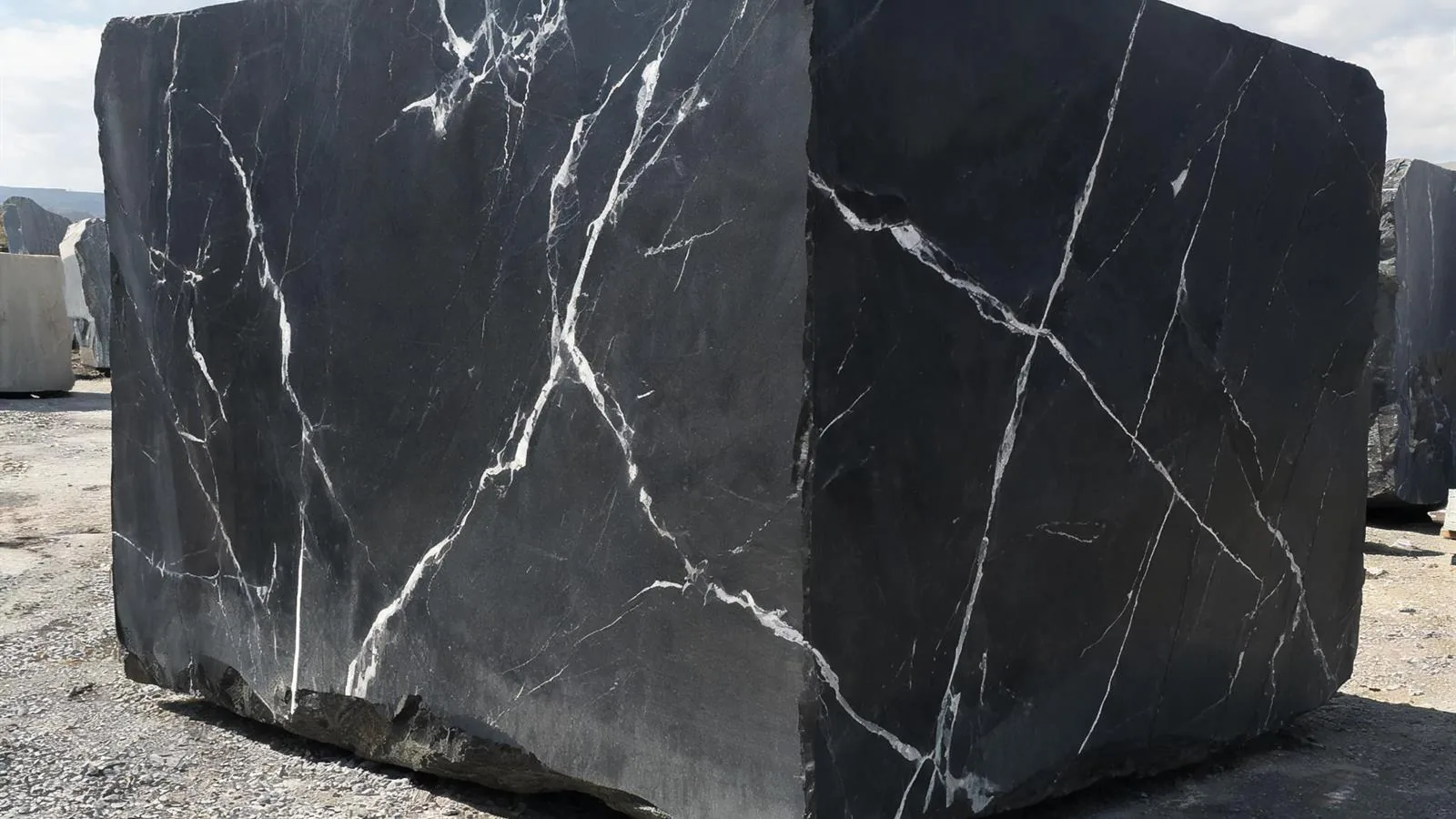 Nero Marquina Noir Khenifra Marble Blocks for Quarry Projects thumbnail 2