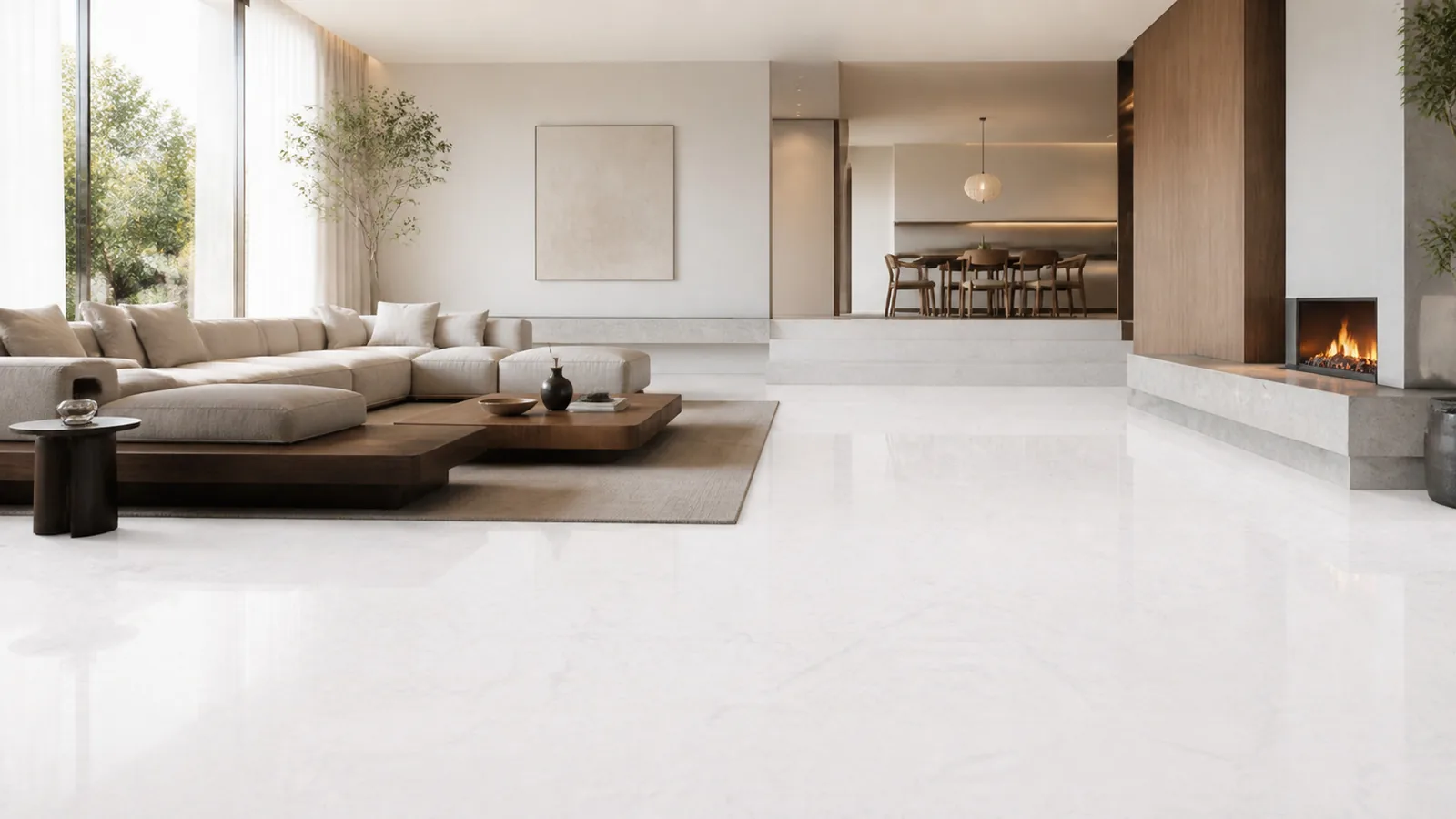 White Pearl White Feather Cloud Recycled Marble Sintered Stone Slabs for Luxury Villa Flooring thumbnail 5